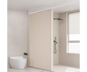 Foldable Magnetic Shower ain with coping RodWaterproof Thermal Ilated Room Divider for Living Room & Kitchen Size: W220*H200cm