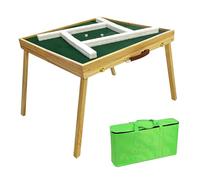 Foldable Mahjong Table with Complete Game Set, Portable 4-Player Square Design with Storage Bags, Ideal for Camping and Outdoor Entertainment