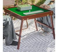Foldable Mahjong Table with Folding Legs, Portable Card and Dominoes Table for Indoor and Outdoor Use, Includes 144 Pieces of 30mm Tiles