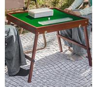 Foldable Mahjong Table with Folding Legs, Portable Card and Dominoes Table for Indoor and Outdoor Use, Includes 144 Pieces of 30mm Tiles