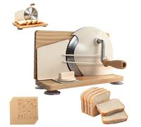 Foldable Manual Bread Slicer with Hand Crank, Adjustable Thickness Bread Cutter with Scale Line for Homemade Sourdough, Folding Base & Suction Cup Pastry Slicer for Crusty Bread, with 50PCS Bread Bags