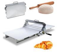Foldable Manual Dough Sheeter, Stainless Steel Adjustable Thickness for Homemade Pizza, Croissant, Puff Pastry