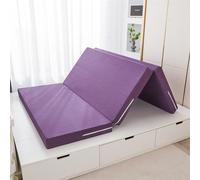 Foldable Mattress for Guests - Single Double & Triple Washable Cover Cact Design Purple (200 x 120 x 8.5 cm) - Portable t for Home & Travel
