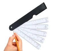 Foldable Measuring Stick - Fan Shaped Quilting Tool - Carpenter's Scale - For Technical Drawing Carpentry Woodwork Sewing Lessons Construction Construction