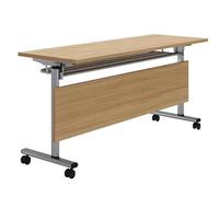 Foldable Meeting Table with Wheels & Privacy Panel Design for Office Eon & Training Room Natural h Space-Saving & le Solut