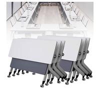 Foldable Meeting Tables on Silent Wheels, Flip Top Mobile Training Tables for Offices and Seminar Rooms, 6 Pack