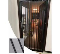 Foldable Mesh Sliding Door No Drill, Retractable Folding Screen Door, Accordion Gate for Living Room, Durable Partition for Home Barn