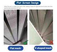 Foldable Mesh Sliding DoorAccordion Screen Door with Track & Hardware Kit Retractable Interior/Exterior Vented Door for Living Room & Kitchen (62x80in)