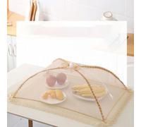 Foldable Mesh Table Cover for Food Protection - Breathable Vintage Umbrella Pattern with Lace Trim 50 X 70 Centimeter Rectangular Dish Cover for Picnics Outdoor Dining Kitchen Utilization(3)