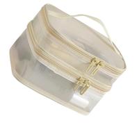 Foldable Meshes Cosmetic Storage Bag Spacious Two Layer Organizing Makeup Brushes Skincare Products Travel Breathable Toiletry Storage Bag