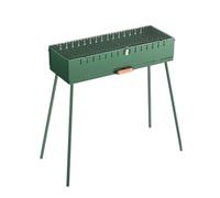 Foldable Metal Barbecue, Portable Charcoal Bbq, Multi-function Barbecue Grill, Both The Upper And Lower Rows Can Be Grilled, For Camping Picnic Garden Party(Green)