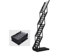 Foldable Metal BrochurePortable Magazine Rack for Home & Office SpaceSavingStand (Black) Ideal for Flyers Pamphlets andSto