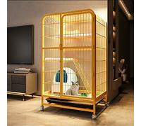 Foldable Metal Cat Cage - Sturdy Indoor Pet Exercise Enclosure with Pulley and Tray, Easy Assembly, Multi-Configuration Design
