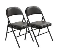 Foldable Metal Dining Chair Set 2-Piece Black 500 lbs Capacity Ideal for Kitchen Restaurant Party Use Stylish and Space-Saving Furniture