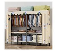 Foldable Metal Garment Rack - Heavy Duty Portable Wardrobe for Hanging Clothes, Freestanding Armoire for Home or Office Storage