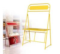 Foldable Metal Market Display Stand, Portable Outdoor Vendor Cart with Triangular Structure, Easy to Install for Selling Cakes, Fruits, Flowers