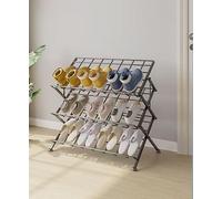 Foldable Metal Shoe Rack - Space-Saving Design for Hallways & Bedrooms Efficient Storage Solution for Limited Spaces nize Shoes Neatly and Save Space