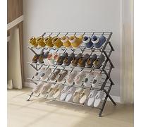 Foldable Metal Shoe Rack - Space-Saving Design for Hallways & Bedrooms Efficient Storage Solution for Small Spaces nize and Declutter Shoes Easily