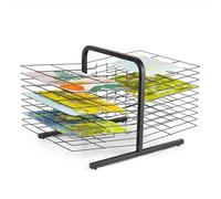 Foldable Metal Wire Art Drying Rack, Double-Sided 20-Tier Stand, Ideal for Classroom and Studio Painting Storage, Portable with Handle