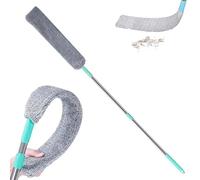 Foldable Microfiber Duster | Extendable Long Handle Broom | Under Sofa Cleaning Tool - Home Apartment Office Floor Furniture Crevice Tool Couch Bed Refrigerator