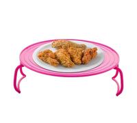 Foldable Microwave Tray - 9.25 Inch Microwave Stackable Shelf | Transport Tray with Lid for Food Splashing, ABS with Flexible Bowl Handles