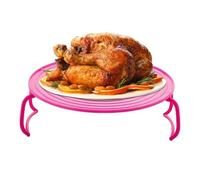 Foldable Microwave Tray,Microwave Oven Tray - Microwave Plate Stand Food Splash Cover Transport Tray With Flexible Handles For