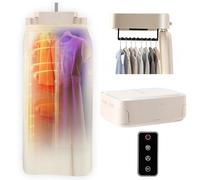 Foldable Mini Clothes Dryer, 600W Portable Compact Laundry Dryer with UV Sterilisation, Remote Control, Timer & Quiet Operation, Folding Small Dryer for Home Travel Apartment Dorm with UK Plug