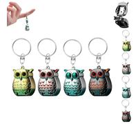 Foldable Mini Nail Clippers, Portable Ultra Sharp Owl Keychain Nail Clipper with Nail File, Stainless Steel Small Nail Trimmers, Keychain Accessories for Travel (4pcs)