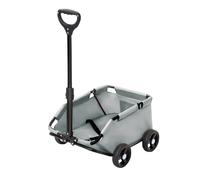 Foldable Mini Pet Stroller for Small Animals Grey - Includes Carry Bag Built-in Cushion Safety Leash Extendable Handle Open Design 51x35x31cm