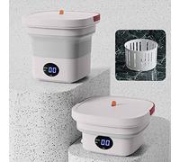 Foldable Mini Small Portable Washer Washing Machine, Mini Foldable Washer and Spin Dryer Small Foldable Bucket Washer, for Apartment, Laundry, Camping, RV, Travel, Underwear (Color : Pink)