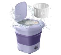 Foldable Mini Small Washer, Portable Washing Machine for Travelling, Camping, Apartment, Dorm(Purple)