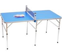 Foldable Mini Table Tennis Table | lightweight fold-flat design, quick-setup clip-on net, smooth tabletop, sturdy aluminium legs