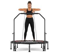 Foldable Mini Trampoline for Adults & Kids 40/48 inch Rebounder Trampoline with Adjustable Foam Bar for Indoor Workout Fitness