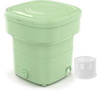 Foldable Mini Washer, Portable Washing Machine with Drain Basket, Split Type, 18L Large Capacity for Family, Camping, Dorms and Other Environment,Green,1