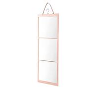 Foldable Mirror Tri-Fold Portable Glass Mirror with Handle | Full Body Folding Mirror for Dancers, Make-up, Backstage, Bathroom, University, Office, Gym, Try, Bedroom, Living Room, Pink