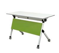 Foldable Mobile Conference Table - Modern 63" Flip Top Meeting Table with Caster Wheels Ideal for Office Classroom and Training Seminars Green - Versatile & Portable Design