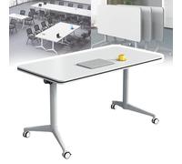 Foldable Mobile Conference Table with Casters - Flip Top Training Table for Meetings & Seminars Large Rectangular Design Ideal for Events & Workshops