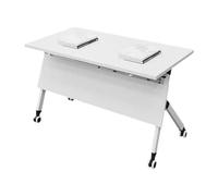 Foldable Mobile Conference Table with Lockable Casters - Space-Saving Flip-Up Meeting Table for Training Rooms & Office Use (120x40x75 cm) - Perfect for Collaboration & Events