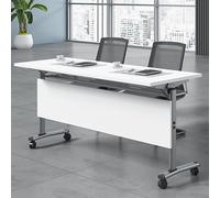 Foldable Mobile Training Tables with Flip Top & Caster Wheels - Rolling Conference Room Tables for Office Meeting Room & Classroom - 63" L x 16" W x 30" H