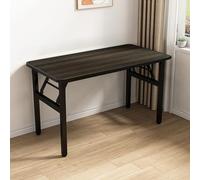 Foldable Modern Computer Desk No Assembly Required Space-Saving Writing Table with Metal & Wood Sturdy & Durable for Home Office Study Room Bedroom Outdoor (Stripes 50x80x74CM)