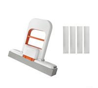 Foldable Mop Replacement Cloth with Hands Cleaning Sponge Head, Reusable Washable Kitchen Towel, Compact Collapsible Dish Cloth for Lazy Home Cleaning(white)
