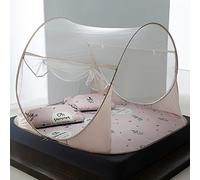 Foldable Mosquito Net Bed Canopy Portable Travel for Single/Double Bed Pop Up Camping Tent Netting with Pillowcase*2 for Bed Travel Home Outdoor (Flowers,180x200cm)
