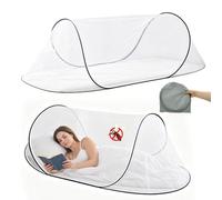 Foldable Mosquito Net, Pop-up Mosquito Net, Portable Single Bed MosquitoNet with Zip, Family Mosquito Net Bed for Outdoor Camping, Travel, Home Dorm, Easy And Fast Installation (Black)