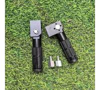 Foldable Motorcycle Footrests 2Pcs M8 CNC Aluminum Rear Pegs Set - High Strength Black Anti-Slip Mount 12x3.8cm(B)