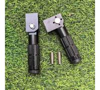Foldable Motorcycle Footrests 2Pcs M8 CNC Aluminum Rear Pegs Set - Space Saving Black Pedals for Custom Bike Mods 12x3.8cm(A)