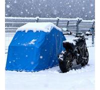Foldable Motorcycle Storage Shelter Shed, Stainless Steel Motorcycle Shed with Expansion Bolts, Dirt Bike Cover Shelter Storage for Moto Bicycle(Blue,3.3x1.4x1.9m)