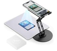 Foldable MTG Trading Card Scanner Stand with Phone Holder, Carbon Steel, Includes 100 Card Sleeves & Scanning Pad, Compatible with ManaBox for Fast Magic The Gathering Card Scanning & Price Checks