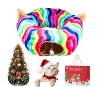 Foldable Multi-Functional Cat Christmas Tree Tunnel Bed, Suitable for Medium & Small Cats