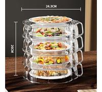 Foldable multi layer transparent dustproof plastic food insulation cover kitchen cover suitable for fruits vegetables and prepared food storage (Four layer)