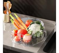 Foldable multi layer transparent dustproof plastic food insulation cover kitchen cover suitable for fruits vegetables and prepared food storage (Two layer)